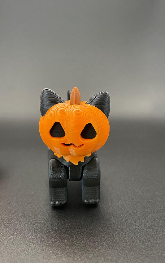 Poseable pumpkin cat! l Halloween!